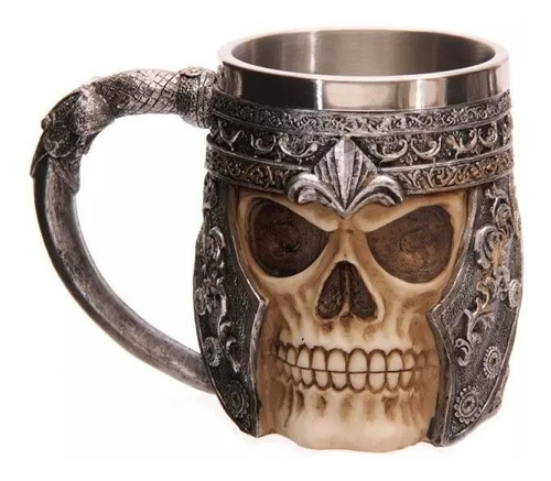 Caneca Caveira Power Viking Ogro Metal Punk Beer Chopp