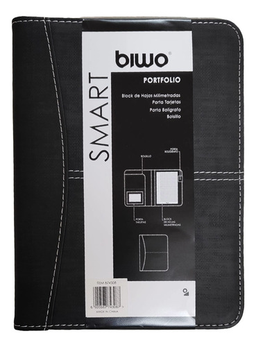 Carpeta Negra A5 Smart Biwo Portfolio 17 X 23 Cm Portfolio