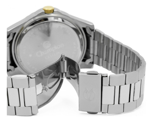 Relógio Champion Masculino Prateado Ca31239s Original C/ Cor Do Bisel Dourado Cor Do Fundo Branco