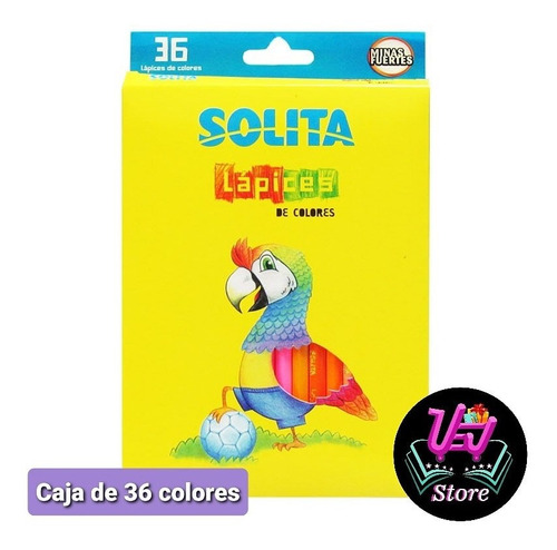 Caja De 36 Colores Solita 