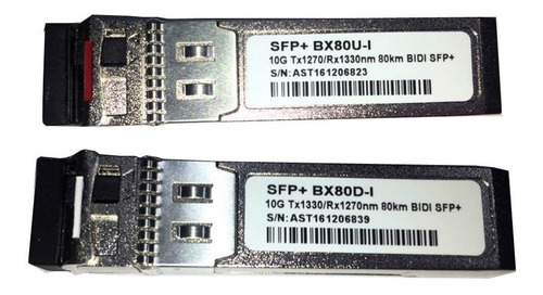 Kit Módulos Gbic Sfp+ 10g 80km Bidi Wdm Lc 1270nm/1330nm