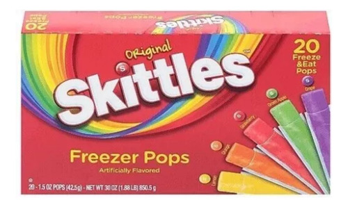 Skittles Freezer Pops De Sabores Frutales 20 Pzas