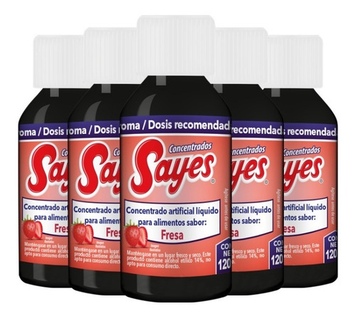 Imagen 2 de 2 de Concentrado Saborizante Sayes Sabor Fresa 120ml