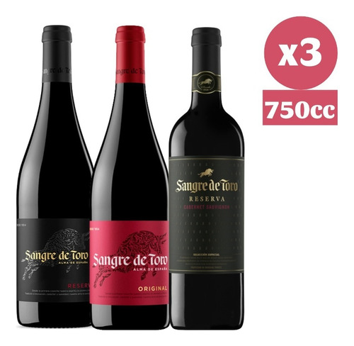 Pack Triologia Vino Miguel Torres Sangre De Toro Variedades