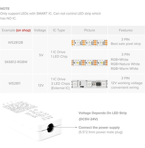 Controladora Rgb Bluetooth Pixel Led Magic Ws2811 Ws2812 App