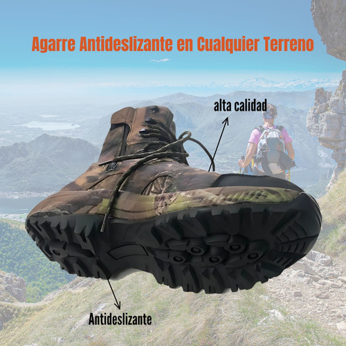 Botas Camuflaje Militar Caña Alta Caza Outdoor Trekking