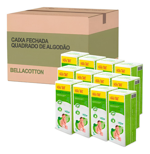 Algodão Bellacotton Quadrado Bebê Sem Perfume 1200 Unidades