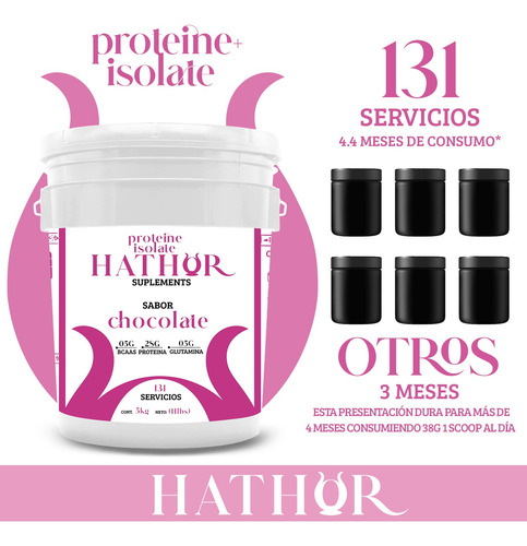 Proteína Whey Hidrolizada Isolate Hathor 5kg Varios Sabores Chocolate