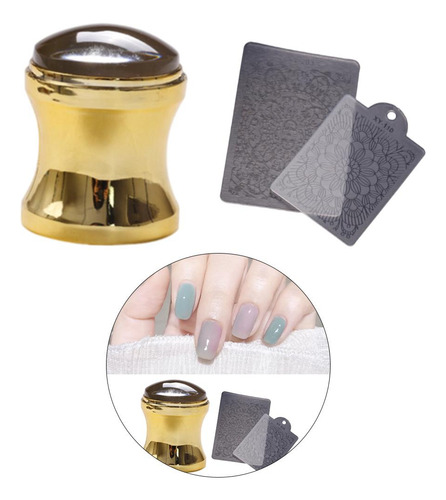 3 Nail Art Stencils Silicona Stamper Scraper Set Tool Para