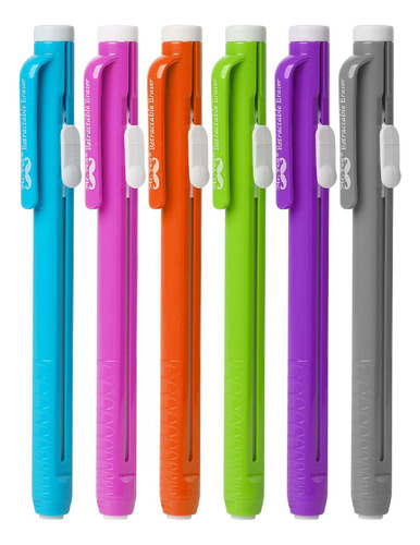 Bolígrafo De Borrador Mecánico Retráctil Paquete De 6 Colore