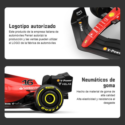 Mando A Distancia Rc 1/12 Ferrari F1-75 #16 Charles Leclerc