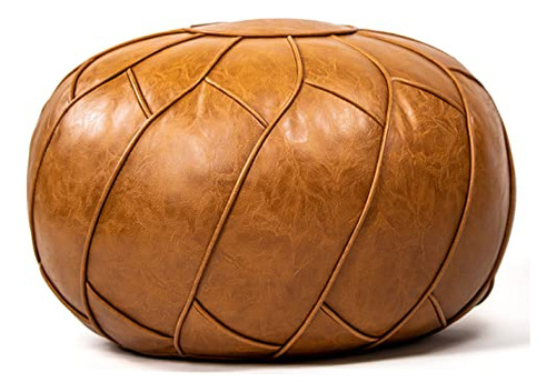 Faux Leather Pouf Unstuffed Ottoman Moroccan Footstool,...