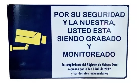  Señalización Aviso De Norma Cámaras Se Seguirdad De 25x15 Cm