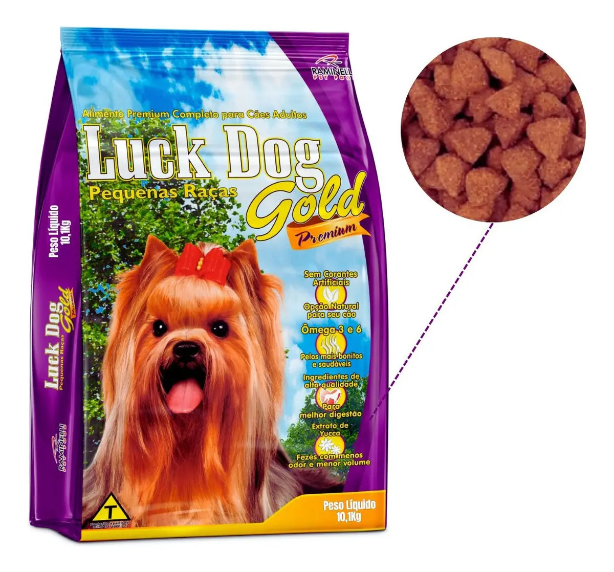 Ração Luck Dog Gold Premium Pequenas Raças Cão Adulto 10,1kg