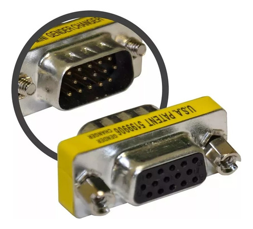 Conector Unión Extensor Vga Plug Adaptador Macho A Hembra 