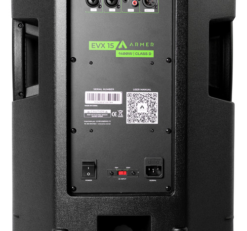 Kit Caixa Ativa Armer Evx15 1400w Usb Bluetooth Com Capa