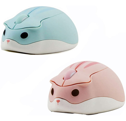 Mouse Chuyi, Con Forma De Hamster/rosa Y Azul/inalambrico