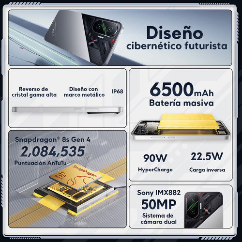 Celular Xiaomi Poco F7 12 GB RAM 256 GB ROM Dual Sim plateado