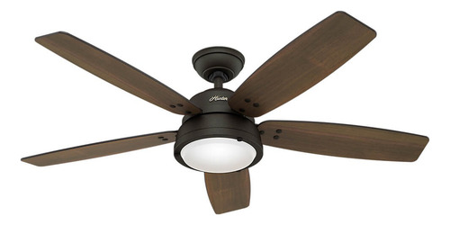 Ventilador De Techo Hunter Channelside Con Luz 52'' Bronce 1.32 M Noble Bronze Gris Plywood 5