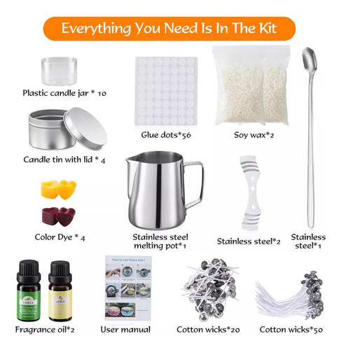 * Kit De Fabricação De Velas Artesanal Para Fazer Velas Diy