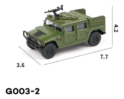 G003-2 Militar Escala 1:64 1/64 Hummer Edicion Limitada Color Verde Oscuro