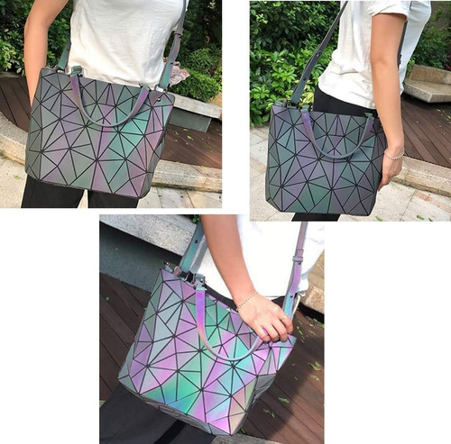 Bolsa Tote Geométrica Extra Grande Tornasol Tornasol Dorados Tornasol