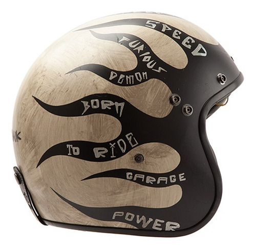 Casco Moto Abierto Retro Hawk 721 Flama Solomototeam