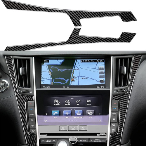 2pcs Carbon Fiber Car Center Console Multimedia Control Pane