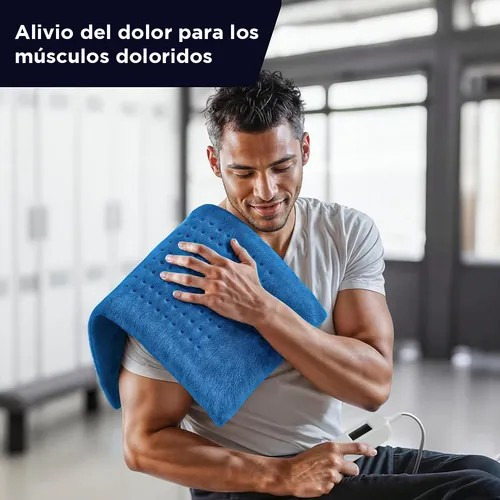 Funsmile Almohadilla Térmica Eléctrica 6 Niveles de Calor con 4 Temporizadores 30-90min Apagado Automático de Seguridad Ultra Suave de Lana Micro Felpa Lavable a Máquina 83 x 43 cm