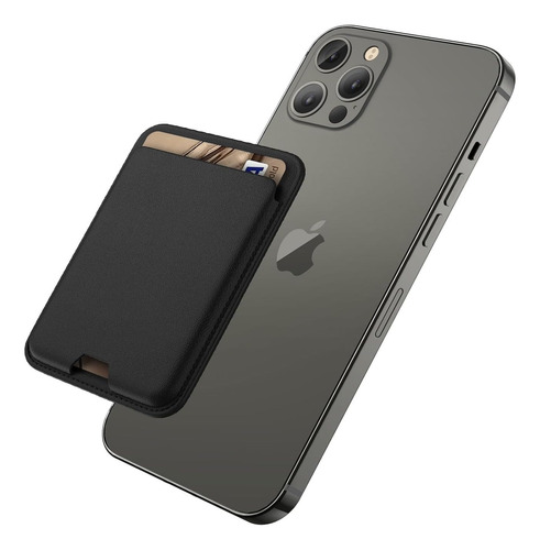 Tarjetero Magnético Para iPhone 12, Mini Y Pro Max, Negro