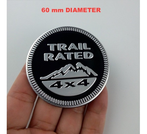 Emblema / Placa Trail Rated 4 X 4 Aluminio Autoadhesivo