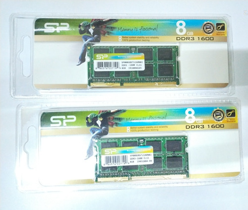 Imagen 2 de 2 de Memoria Ram Ddr3 8gb Sodimm Para Laptop Sp