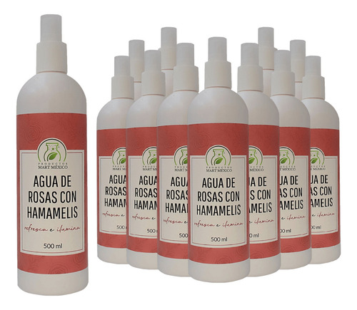 Agua De Rosas Con Hamamelis Hidratante Facial 500ml 12pack Momento De Aplicación Día Noche Tipo De Piel Todo Tipo De Piel
