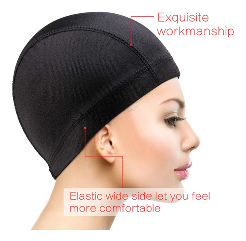 Gorra De Peluca Extensible Spandex Dome Caps, 5 Unidades