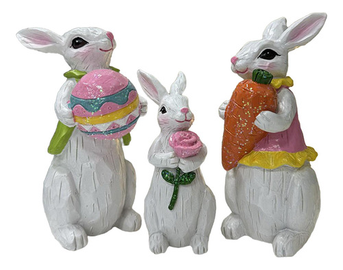 Estatua De Conejo De Pascua, Figuritas De Diseño Adorable,