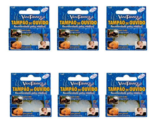 Protetor De Ouvido Silicone 6 Pares Natação Barulho Dormir