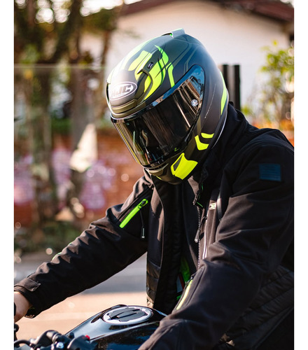 Capacete Moto Preto Fosco Visor Fume E Pinlock Brinde Hjc