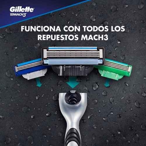 Gillette Mach3 Repuestos Para Afeitar Con Hojas Afiladas 2pz