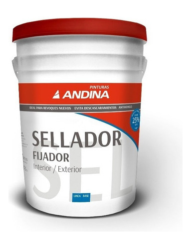 Sellador Fijador Andina  Al Agua  20lts Pintumm