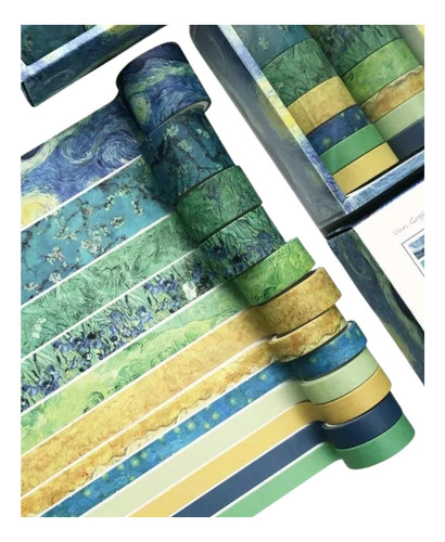 Van Gogh Set 12 Washi Tape Cinta Decorativa Arte Scrapbook