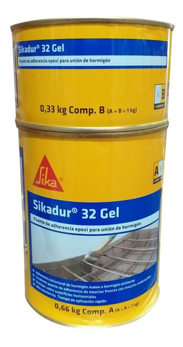 Imagen 4 de 7 de Sikadur 32 Gel Adhesivo Epoxi Hormigon Mortero Gris 1 Kg Mm