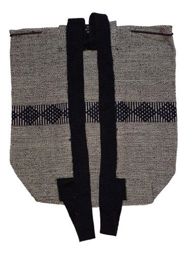 Mochila Mexicana Hecha A Mano, Mxnat-002, 2 Pzas, 10kg, Gris Color Gris/ Azul Marino