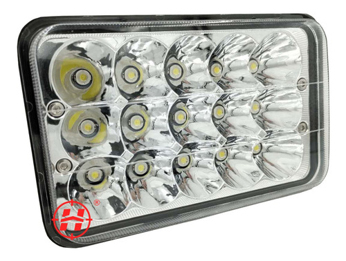 Kit 4 Farol Led Retangular 45w 15 Led Plug H4 9~80v Caminhão
