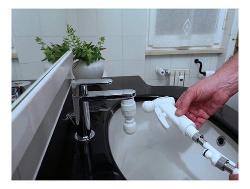 Kit De Ducha Bidet Italiano Con Aireador Canilla Siroflex Acabado Pulido Color Balanco