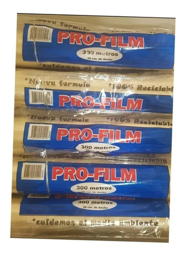 Papel Film Rollo 38x300 (38 Cm X 300 Mts) Apto Caja X 6 Uni.