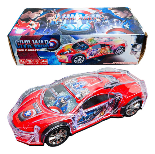 Auto Avengers Capitan America Juguete Luz Sonido Movimiento