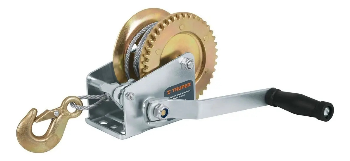 Malacate Con Manivela, 650 Kg, Con Cable Truper MAW-54C