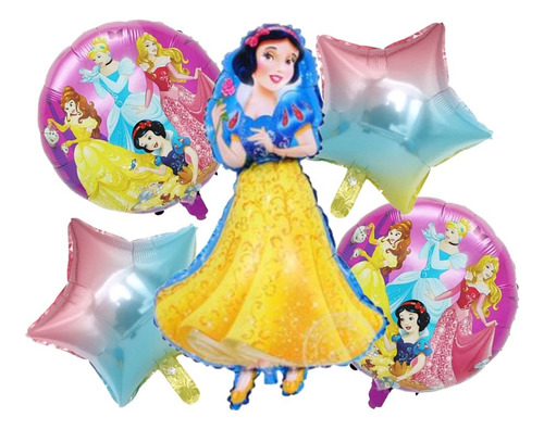 Pack 5 Globos Metalizados Princesa Aurora Tamaño 82x50 