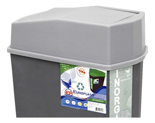 Bote De Basura Amplio, Mxccq-002, 2pzas, 24l, 36x23cm Boca, Color Gris