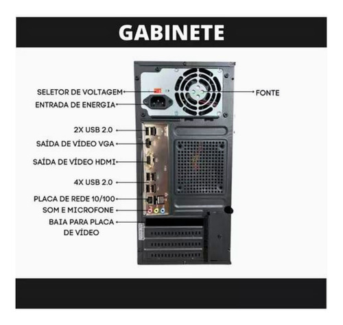 Pc Cpu Intel I7 3770 Placa H61 2x8gb Ssd 480gb 500w